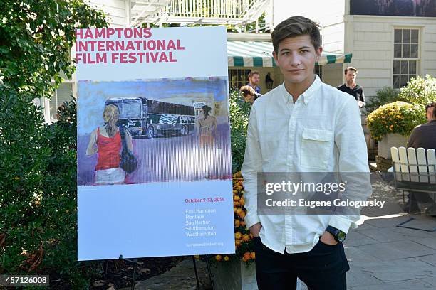 Tye Sheridan attends Variety's 10 Actors To Watch Brunch with Hilary Swank during the 2014 Hamptons International Film Festival on October 12, 2014...