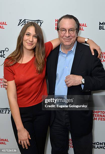 Lola Kirke and Executive Editor at Variety Steven Gaydos attend Variety's 10 Actors To Watch Brunch with Hilary Swank during the 2014 Hamptons...