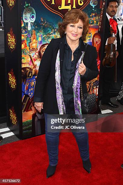 Singer/actress Angelica Maria attends 'The Book Of Life' Los Angeles premiere at Regal 14 at LA Live Downtown on October 12, 2014 in Los Angeles,...