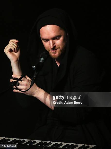 Sohn performs at Hebbel am Ufer during a concert on October 12, 2014 in Berlin, Germany.