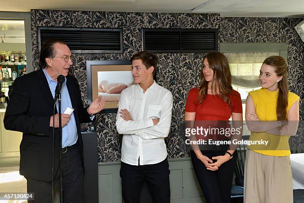 Steven Gaydos, Tye Sheridan, Lola Kirke and Kaitlyn Dever attend Variety's 10 Actors To Watch Brunch with Hilary Swank during the 2014 Hamptons...