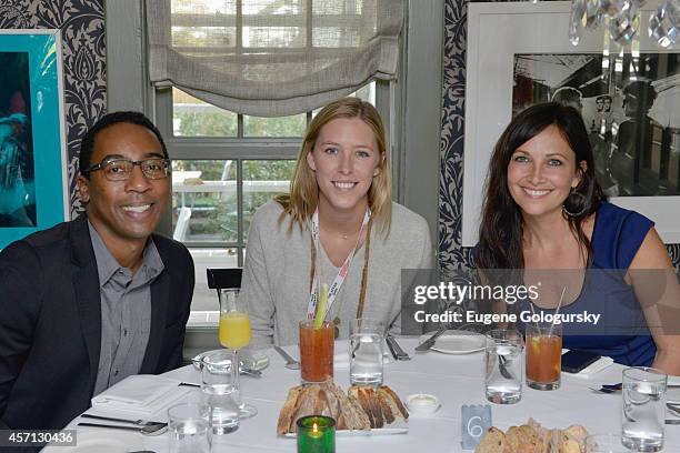 Guests attend Variety's 10 Actors To Watch Brunch with Hilary Swank during the 2014 Hamptons International Film Festival on October 12, 2014 in East...