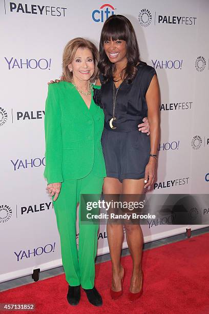 Jessica Walter and Aisha Tyler at Paley Center For Media on October 12, 2014 in New York, New York.