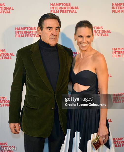 Peter Brant and Hilary Swank attend 'The Homesman' premiere during the 2014 Hamptons International Film Festival on October 12, 2014 in East Hampton,...