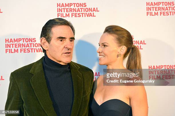 Peter Brant and Hilary Swank attend 'The Homesman' premiere during the 2014 Hamptons International Film Festival on October 12, 2014 in East Hampton,...