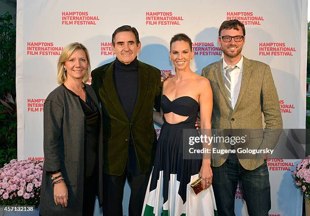 Anne Chaisson, Peter Brant, Hilary Swank and David Nugent attend 'The Homesman' premiere during the 2014 Hamptons International Film Festival on...