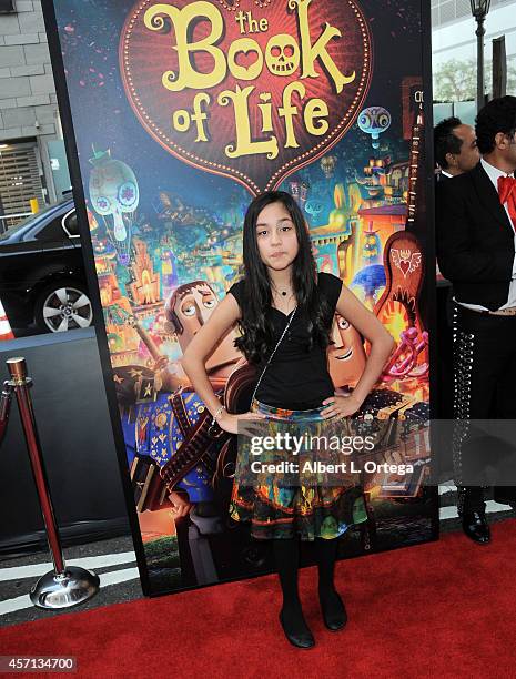 Actress Genesis Ochoa arrives for the Premiere Of Twentieth Century Fox And Reel FX Animation Studios' "The Book Of Life" held at Regal Cinemas L.A....