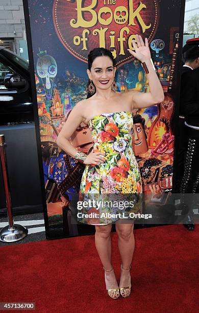 Actress Ana de la Reguera arrives for the Premiere Of Twentieth Century Fox And Reel FX Animation Studios' "The Book Of Life" held at Regal Cinemas...