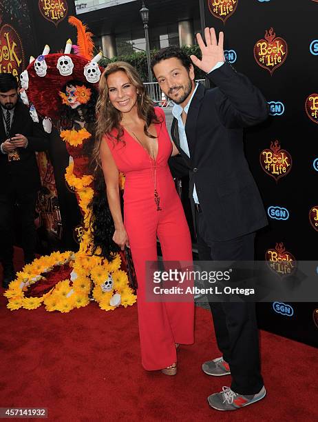 Actress Kate Del Castillo and actor Diego Luna arrive for the Premiere Of Twentieth Century Fox And Reel FX Animation Studios' "The Book Of Life"...