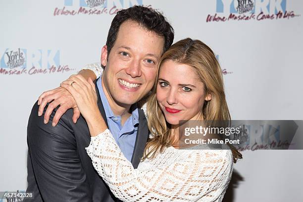 Actors John Tartaglia and Kerry Butler attend the "Big" opening night after party at The York Theatre at Saint Peter's on October 12, 2014 in New...