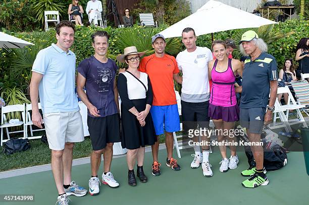 Justin Gimelstob, Timothy Olyphant, Kimberli Meyer, Lester Cook, Gavin Rossdale and Nicole Gibbs attend MAK Games 2014 on October 12, 2014 in Beverly...