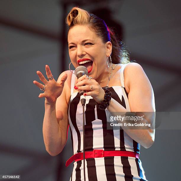 Imelda May performs during Austin City Limits Festival at Zilker Park on October 12, 2014 in Austin, Texas.