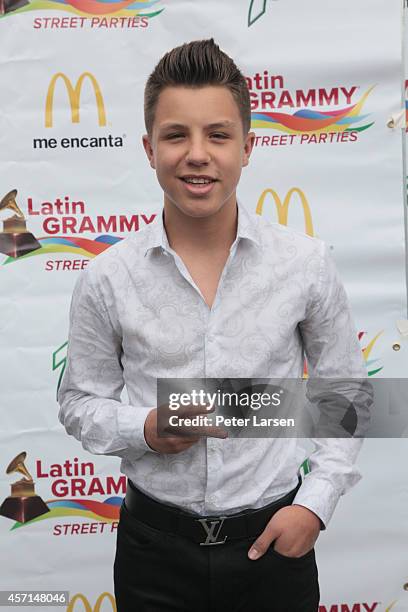 Jonatan Sanchez attends the Latin Grammy Street Party with Noel Torres on October 12, 2014 in Dallas, Texas.