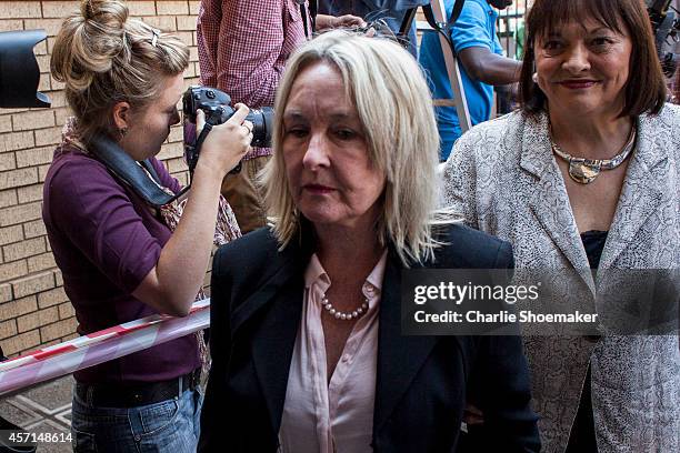 June Steenkamp arrives at North Gauteng High Court on October 13, 2014 in Pretoria, South Africa. Pistorius will be sentenced having been found...