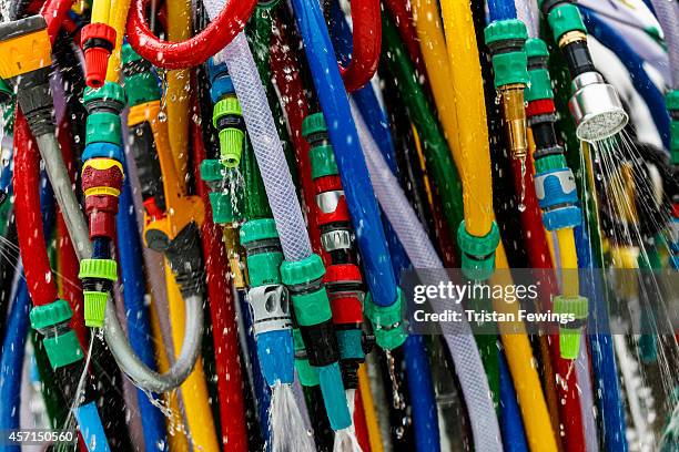 General views as Serpentine Galleries marks the beginning of Frieze week by unveiling a specially commissioned fountain made from garden hoses by...