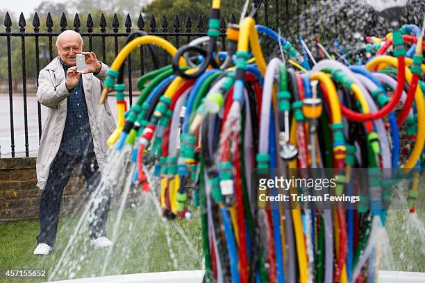 Artist Bertrand Lavier attends a photocall as Serpentine Galleries marks the beginning of Frieze week by unveiling a specially commissioned fountain...