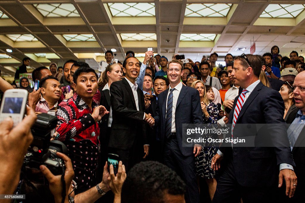 Joko Widodo Meets With Facebook CEO Mark Zuckerberg In Jakarta