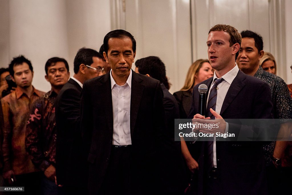 Joko Widodo Meets With Facebook CEO Mark Zuckerberg In Jakarta