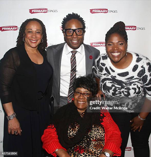 Epatha Merkerson, Billy Porter, billy's sister Mary Martha Ford and billy's mother attend the After Party for the Off-Broadway Opening Night of The...