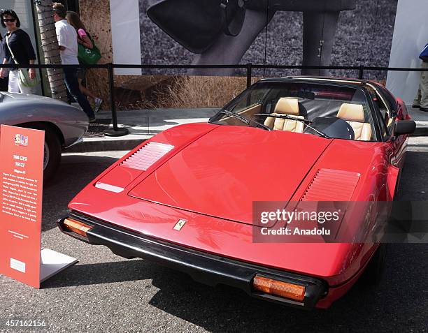 Ferrari 308 GTSi is on display at the 'Race Through the Decades 1954-2014'' during the celebration of 60th anniversary of Ferrari in Beverly Hills,...