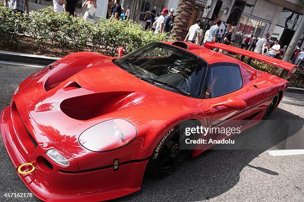 Ferrari F50 GT is on display at the 'Race Through the Decades 1954-2014'' during the celebration of 60th anniversary of Ferrari in Beverly Hills,...