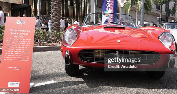 Ferrari 250 GT Pinin Farina is on display at the 'Race Through the Decades 1954-2014'' during the celebration of 60th anniversary of Ferrari in...