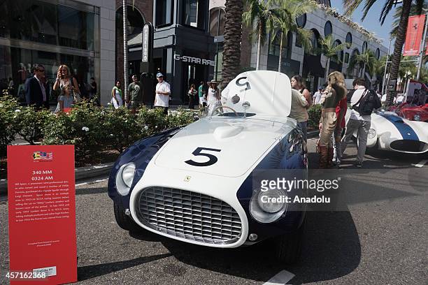 Ferrari 340 MM is on display at the 'Race Through the Decades 1954-2014'' during the celebration of 60th anniversary of Ferrari in Beverly Hills,...