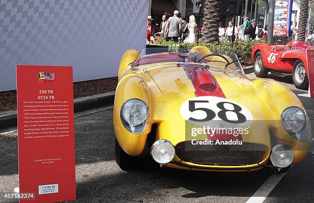 Ferrari 250 TR is on display at the 'Race Through the Decades 1954-2014'' during the celebration of 60th anniversary of Ferrari in Beverly Hills,...