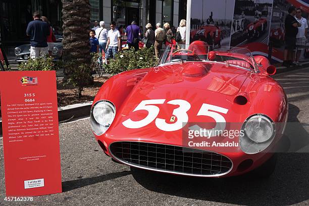 Ferrari 315 S is on display at the 'Race Through the Decades 1954-2014'' during the celebration of 60th anniversary of Ferrari in Beverly Hills,...
