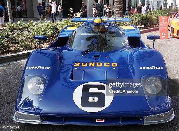 Ferrari 512 M is on display at the 'Race Through the Decades 1954-2014'' during the celebration of 60th anniversary of Ferrari in Beverly Hills,...