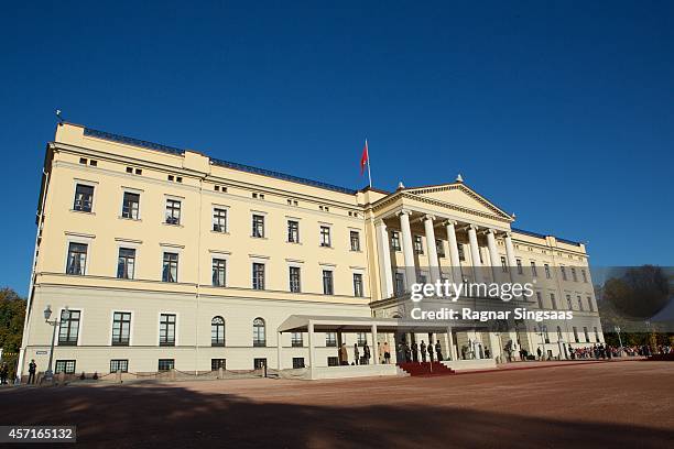 General view of the Royal Palace during the first day of the state visit from India on October 13, 2014 in Oslo, Norway.