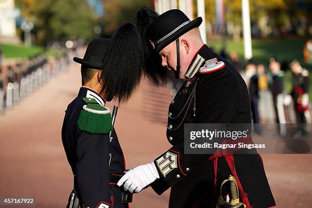 Final preparations before the state visit of the President of India Pranab Mukherjee and his daughter Sharmistha Mukherjee during the first day of...