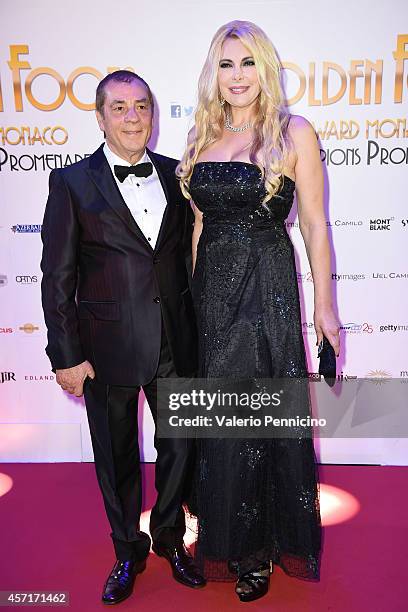 Antonio Caliendo and Alessandra Canale attend the Golden Foot 2014 Awards Ceremony at Sporting Club on October 13, 2014 in Monte-Carlo, Monaco.