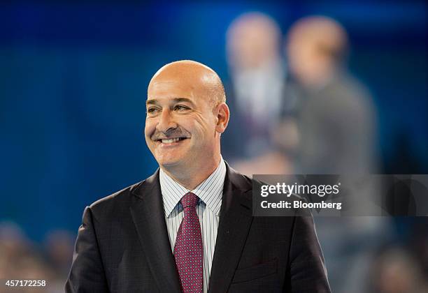 Keith Block, president and co-vice chairman of Salesforce.com Inc., smiles while speaking at the DreamForce Conference in San Francisco, California,...