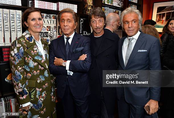 Maria Grazia Chiuri, Valentino, Pierpaolo Piccioli and Giancarlo Giammetti at Carlos Souza's book signing of #Carlos's Places, at The Assouline...