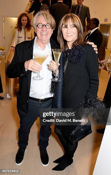 Frank Cohen and wife Cherryl attend the launch party for Phillips European Headquarters at 30 Berkeley Square on October 13, 2014 in London, England.