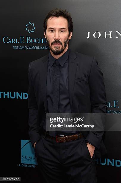 Actor Keanu Reeves attends the "John Wick" New York Premiere at Regal Union Square Theatre, Stadium 14 on October 13, 2014 in New York City.