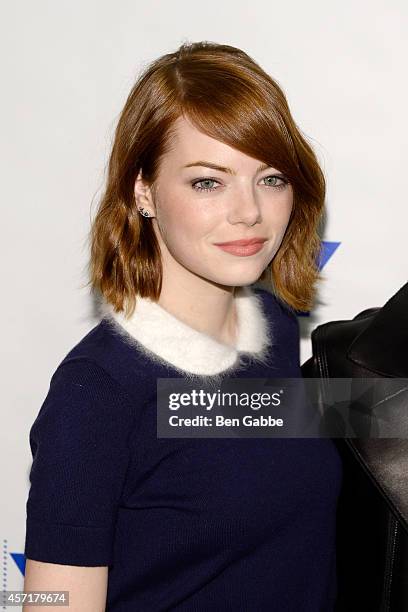 Actress Emma Stone attends the 92nd Street Y Film Series: "Birdman, Or The Unexpected Virtue Of Ignorance." at the 92nd Street Y on October 13, 2014...