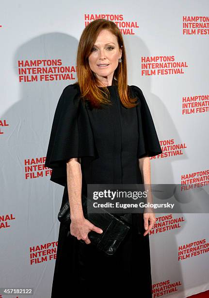 Actress Julianne Moore attends the Still Alice premiere during the 2014 Hamptons International Film Festival on October 13, 2014 in East Hampton, New...