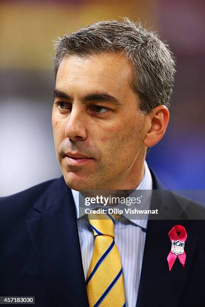 Executive Vice President of Football Operations & Chief Operating Officer Kevin Demoff of the St. Louis Rams looks on prior to their game against the...