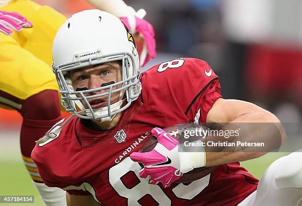 Tight end John Carlson of the Arizona Cardinals after a reception during the NFL game against the Washington Redskins at the University of Phoenix...