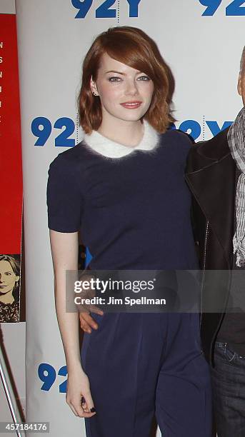 Actress Emma Stone attends the 92nd Street Y Film Series: "Birdman, Or The Unexpected Virtue Of Ignorance"at 92nd Street Y on October 13, 2014 in New...