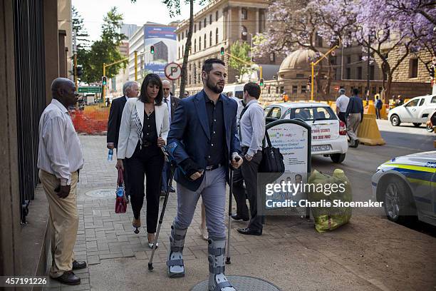 Carl Pistorius, Oscar's brother, arrives at North Gauteng High Court on October 14, 2014 in Pretoria, South Africa. Pistorius will be sentenced...