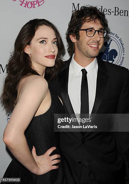 Actress Kat Dennings and singer Josh Groban attend the 2014 Carousel of Hope Ball at The Beverly Hilton Hotel on October 11, 2014 in Beverly Hills,...