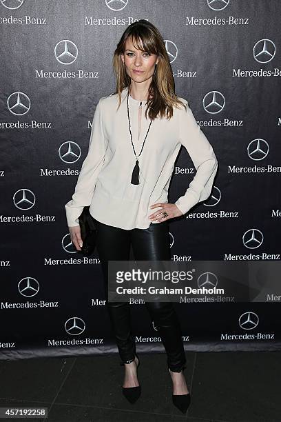 Actress Kat Stewart arrives at The Fashion World of Jean Paul Gaultier Exclusive Preview at NGV International on October 14, 2014 in Melbourne,...