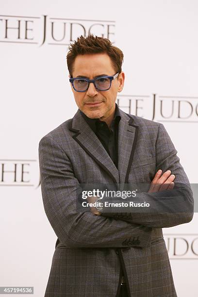 Actor Robert Downey Jr. Attends the 'The Judge' Photocall at Hassler Hotel on October 14, 2014 in Rome, Italy.