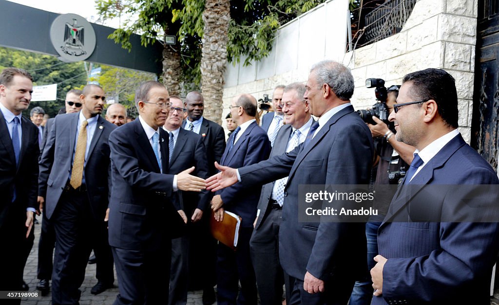 UN Secretary-General Ban Ki-Moon visits Gaza