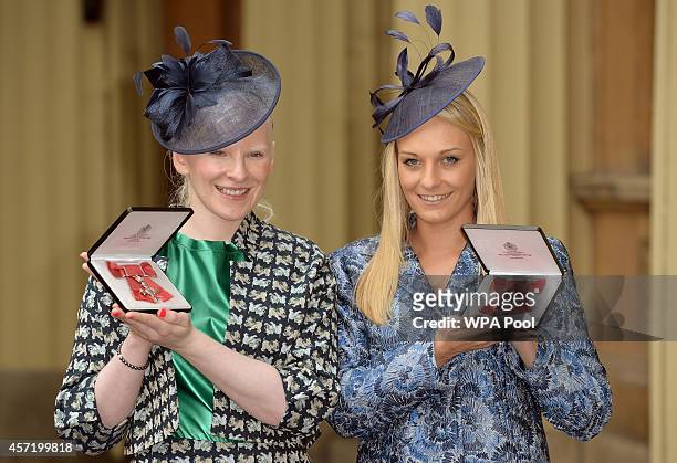 Paralympic gold medallist Kelly Gallagher and Charlotte Evans after they were awarded MBEs for services to Sport for People with a Visual Impairment...