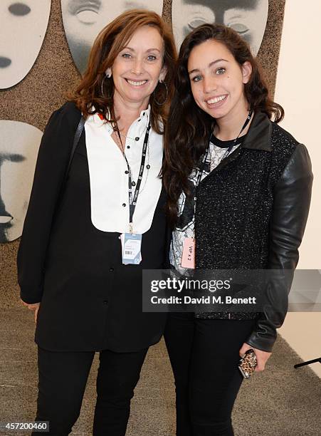 Anita Zabludowicz and daughter Olivia Zabludowicz attend VIP Preview of the Frieze Art Fair 2014 in Regent's Park on October 14, 2014 in London,...