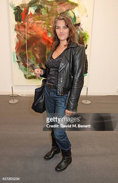 Tracey Emin attends VIP Preview of the Frieze Art Fair 2014 in Regent's Park on October 14, 2014 in London, England.